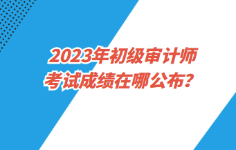 2023年初級審計師考試成績在哪公布？