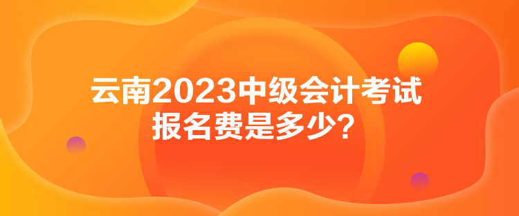 云南2023中級會計考試報名費是多少？