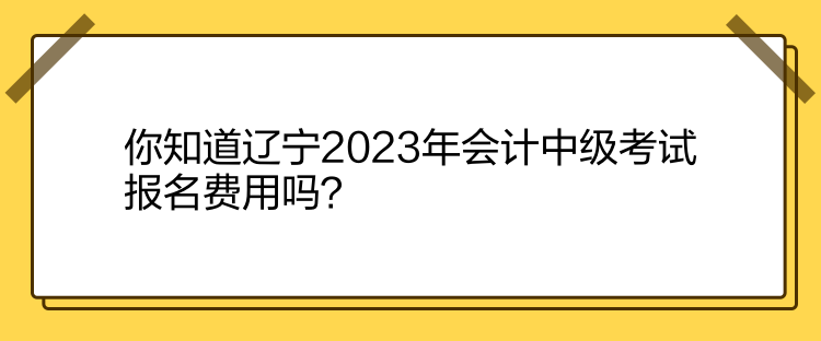 你知道遼寧2023年會計中級考試報名費用嗎？