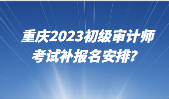 重慶2023初級審計師考試補報名安排？