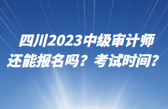 四川2023中級審計師還能報名嗎？考試時間？