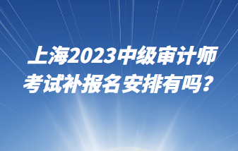 上海2023中級審計師考試補(bǔ)報名安排有嗎？