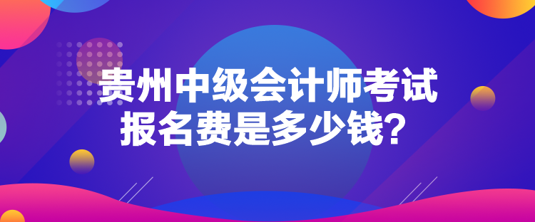 貴州中級會計師考試報名費是多少錢？