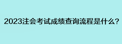 2023注會考試成績查詢流程是什么？