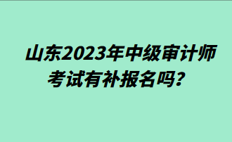 山東2023年中級(jí)審計(jì)師考試有補(bǔ)報(bào)名嗎？