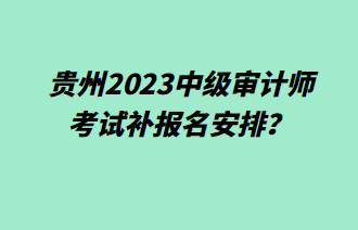 貴州2023中級(jí)審計(jì)師考試補(bǔ)報(bào)名安排？