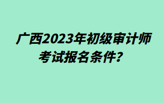 廣西2023年初級(jí)審計(jì)師考試報(bào)名條件？