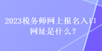 2023稅務(wù)師網(wǎng)上報(bào)名入口網(wǎng)址是什么？