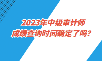 2023年中級審計師成績查詢時間確定了嗎？