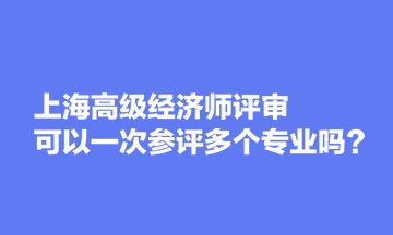 上海高級經(jīng)濟師評審可以一次參評多個專業(yè)嗎？