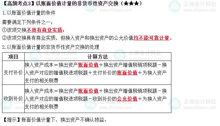 2023中級《中級會計實務》高頻考點：非貨幣性資產交換