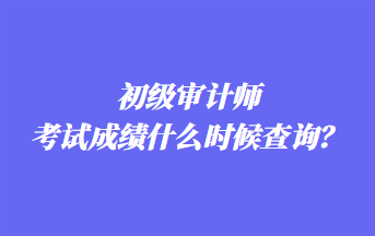 初級審計師考試成績什么時候查詢？