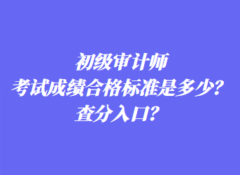 初級審計師考試成績合格標準是多少？查分入口？