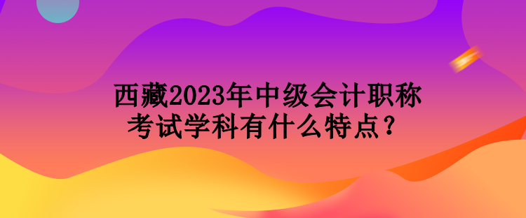 西藏2023年中級會計職稱考試學科有什么特點？