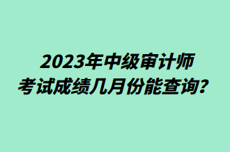 2023年中級(jí)審計(jì)師考試成績(jī)幾月份能查詢？