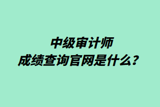 中級審計(jì)師成績查詢官網(wǎng)是什么？