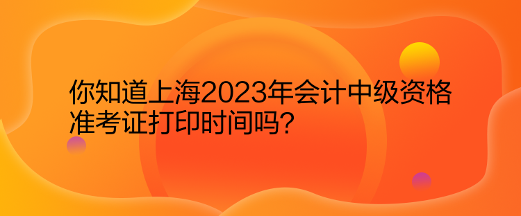 你知道上海2023年會(huì)計(jì)中級(jí)資格準(zhǔn)考證打印時(shí)間嗎？