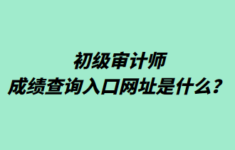 初級(jí)審計(jì)師成績(jī)查詢(xún)?nèi)肟诰W(wǎng)址是什么？