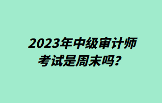 2023年中級(jí)審計(jì)師考試是周末嗎？