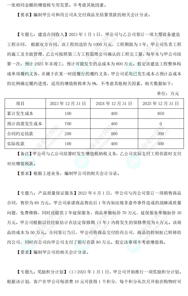 2023年《中級會計實務》母儀天下第三季-收入