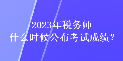 2023年稅務師什么時候公布考試成績？