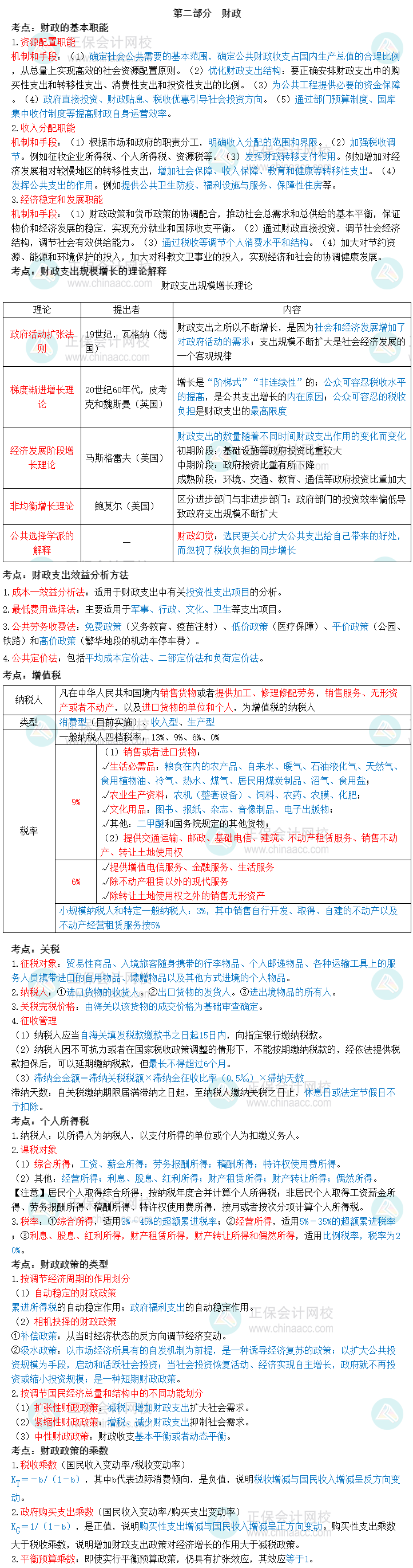 中級經(jīng)濟師《經(jīng)濟基礎(chǔ)知識》三色筆記第二部分