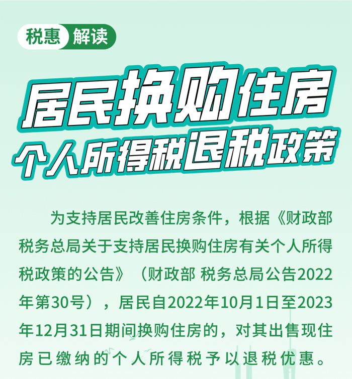 居民換購住房，個人所得稅退稅政策