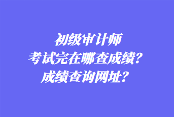 初級審計師考試完在哪查成績？成績查詢網(wǎng)址？