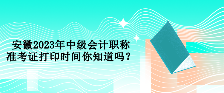 安徽2023年中級(jí)會(huì)計(jì)職稱準(zhǔn)考證打印時(shí)間你知道嗎？