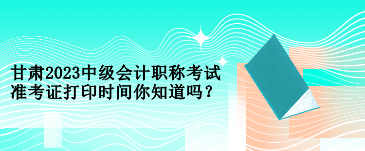 甘肅2023中級(jí)會(huì)計(jì)職稱考試準(zhǔn)考證打印時(shí)間你知道嗎？