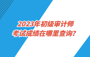 2023年初級(jí)審計(jì)師考試成績(jī)?cè)谀睦锊樵?xún)？