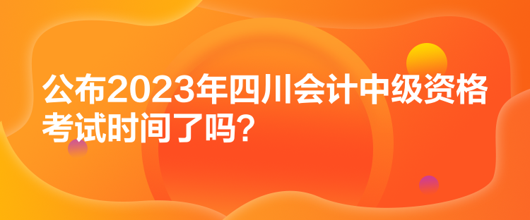 公布2023年四川會(huì)計(jì)中級(jí)資格考試時(shí)間了嗎？