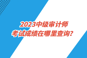 2023中級審計師考試成績在哪里查詢？