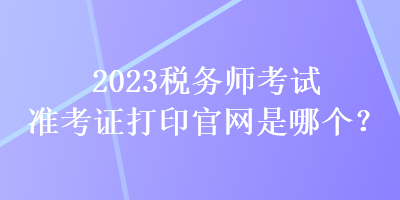 2023稅務(wù)師考試準(zhǔn)考證打印官網(wǎng)是哪個(gè)？