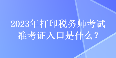 2023年打印稅務師考試準考證入口是什么？