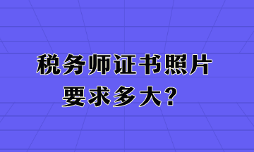 稅務師證書照片要求多大？