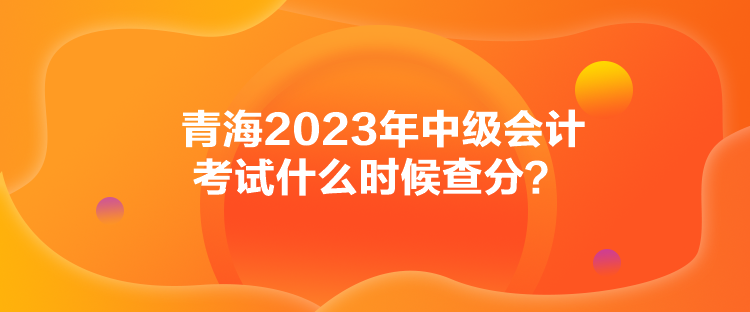 青海2023年中級會計(jì)考試什么時候查分？