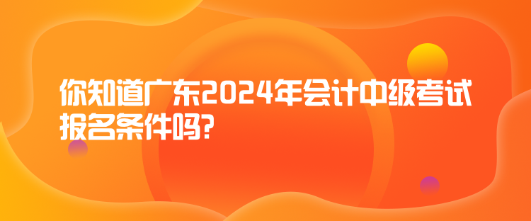 你知道廣東2024年會計中級考試報名條件嗎？