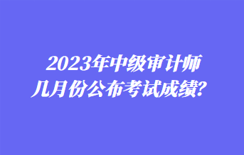 2023年中級(jí)審計(jì)師幾月份公布考試成績(jī)？