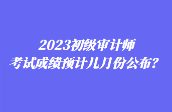 2023初級(jí)審計(jì)師考試成績(jī)預(yù)計(jì)幾月份公布？