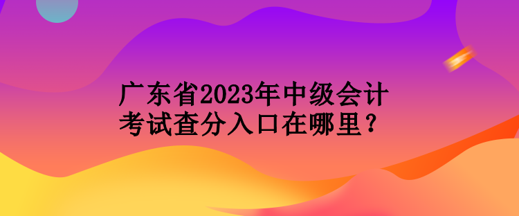 廣東省2023年中級(jí)會(huì)計(jì)考試查分入口在哪里？