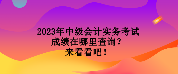 2023年中級會計實務(wù)考試成績在哪里查詢？來看看吧！