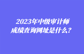 2023年中級(jí)審計(jì)師成績(jī)查詢網(wǎng)址是什么？