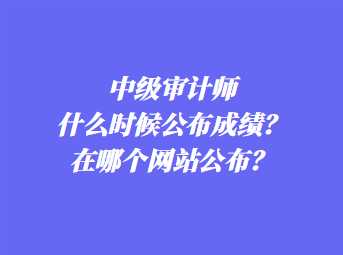 中級(jí)審計(jì)師什么時(shí)候公布成績？在哪個(gè)網(wǎng)站公布？