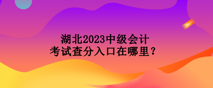 湖北2023中級會計考試查分入口在哪里？