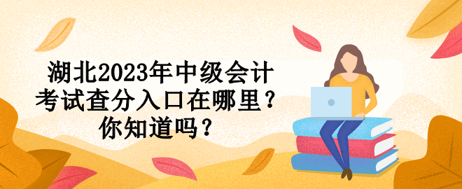 湖北2023年中級會計考試查分入口在哪里？你知道嗎？