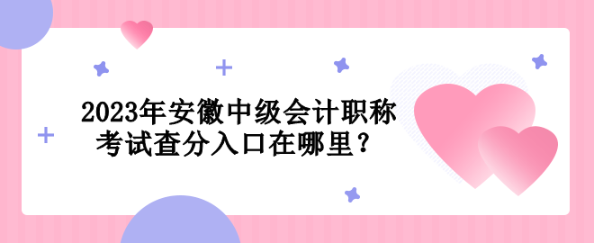 2023年安徽中級(jí)會(huì)計(jì)職稱考試查分入口在哪里？