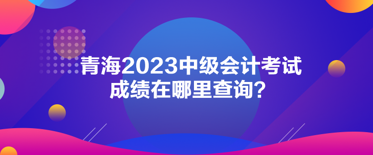 青海2023中級會計考試成績在哪里查詢？