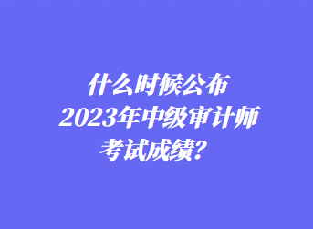 什么時候公布2023年中級審計師考試成績？