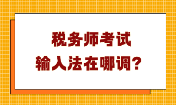 稅務(wù)師考試輸入法在哪調(diào)？